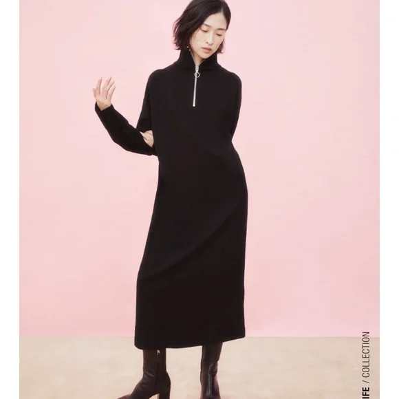 Zara oversized knit dress with zipper